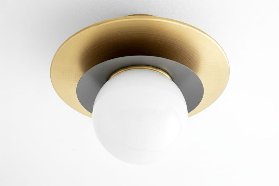 Artivo Modern Layered Globe Ceiling Light with Brass Finish for Living Room, Bedroom and Bathroom