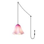 Load image into Gallery viewer, Undulating Glass Flower Plug-In Swag Pendant