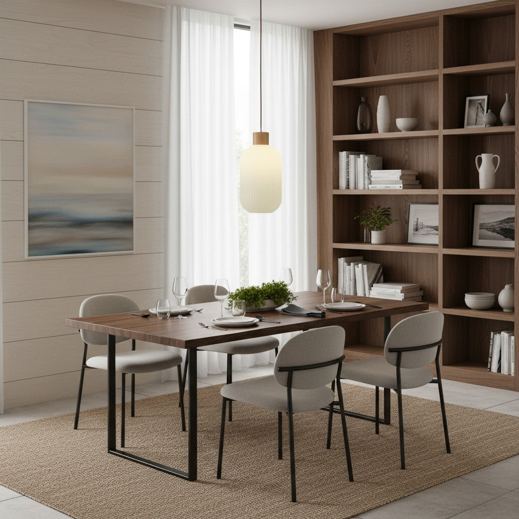 Lámpara colgante de vidrio blanco lechoso vintage elegante Opalyn - Iluminación para comedor