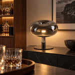 Charger l'image dans la visionneuse de galerie, Rounded Glass Slim Stem Blown Glass Table Lamp