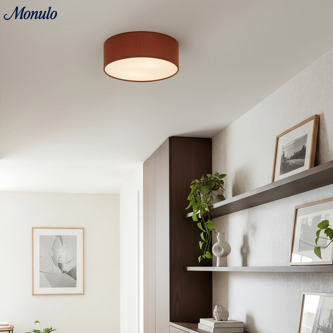 Dumora Drum Deckenleuchte zum Einbau - Leinen Schirm Moderne Eleganz