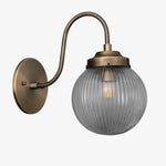 Load image into Gallery viewer, Glorica Glass Aged Brass Wall Sconce - Ribbed Glass Shade Industrial Style Lighting
