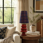 Load image into Gallery viewer, Embroidered Fabric and Sculptural Ceramic Table Lamp