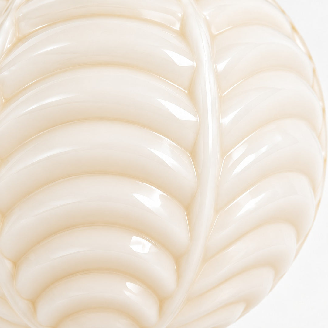 Curved Brass Globe Shade Ribbed Glass Wall Sconce