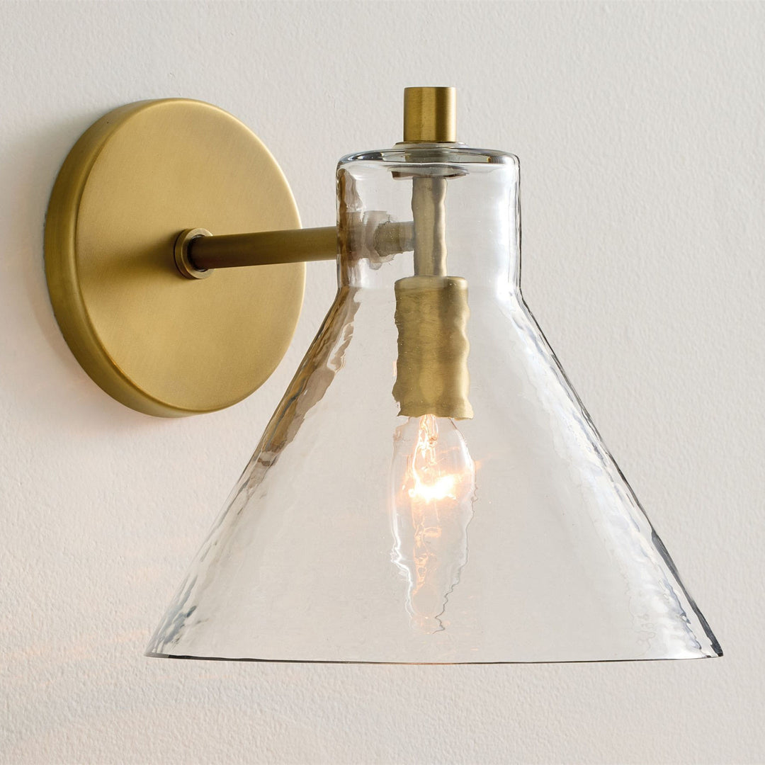 Applique double en verre recyclé Glavira - Éclairage mural d'intérieur en laiton