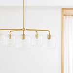 Load image into Gallery viewer, Lumivelle 5-Light Glass Chandelier – Modern Metal Round Lighting
