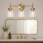 Load image into Gallery viewer, Brushed Brass 3-Light Bathroom Vanity Wall Light