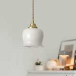 Load image into Gallery viewer, Brass Resin Petal Plug-In Pendant