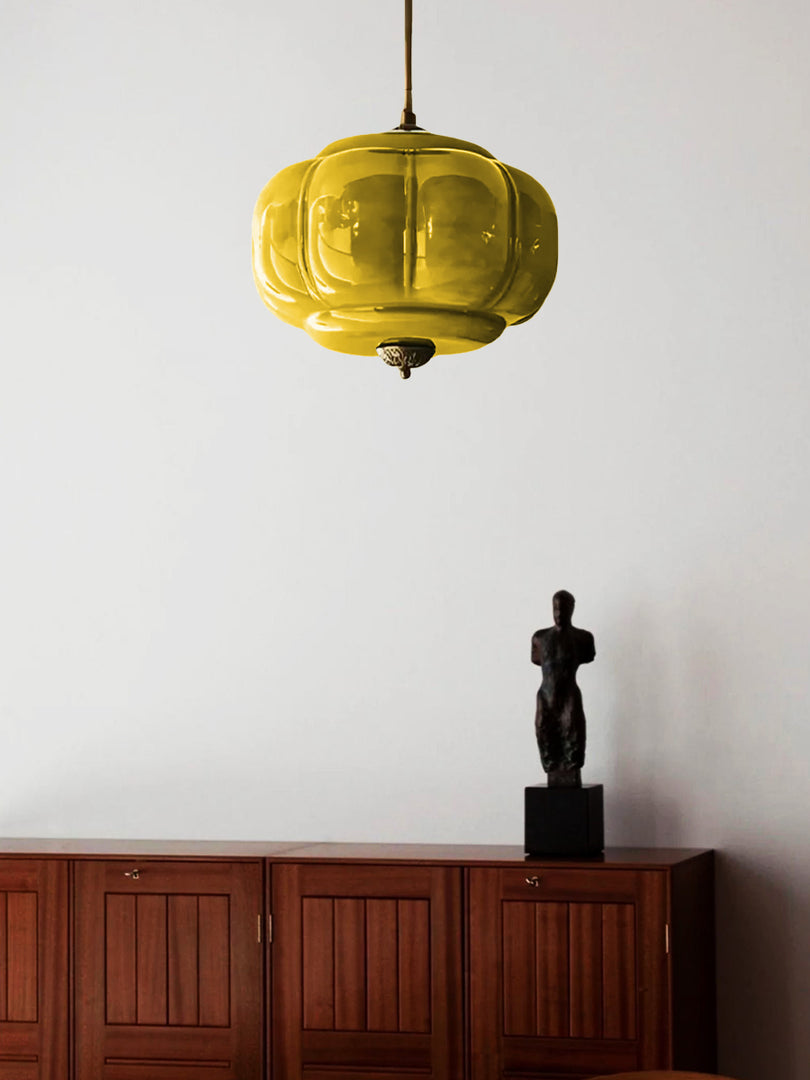 Suspension semi-encastrée vintage Eloise en verre laiteux 