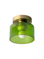 Load image into Gallery viewer, Nordic Morandi Cylinder Glass Ceiling Light – Colorful Fixture For Hallways
