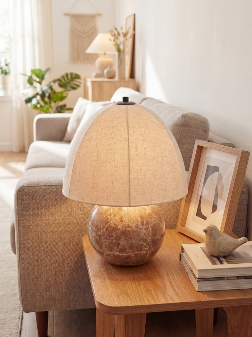 Cordove Artistic Sphere-Base Contemporary Table Lamp for Bedside and Study
