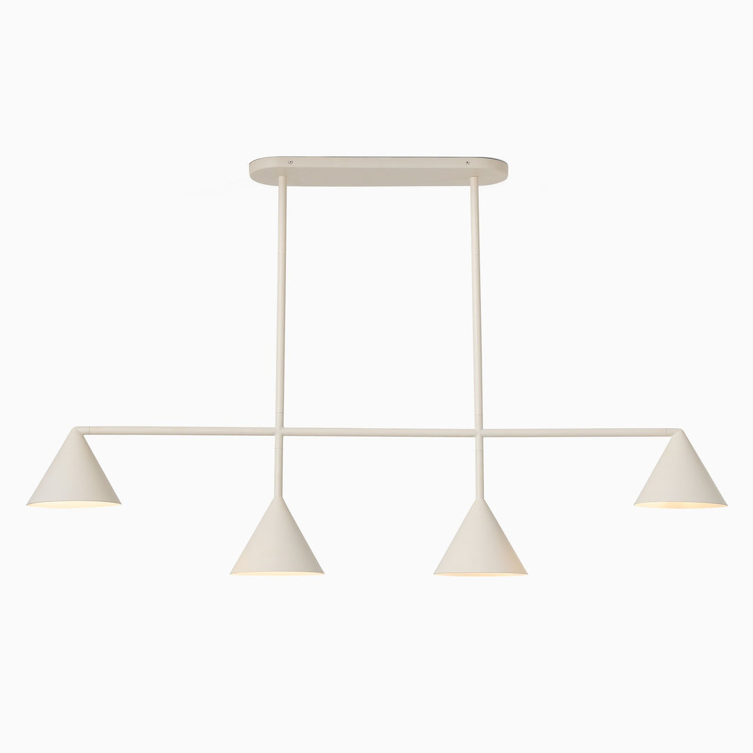 Lámpara de araña de metal con pantalla cónica Brivana: lámpara de comedor minimalista lineal