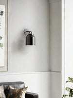 Load image into Gallery viewer, Stairway Wall Sconce – Minimalist Wall Lamp In Vintage Gold And Black Metal

