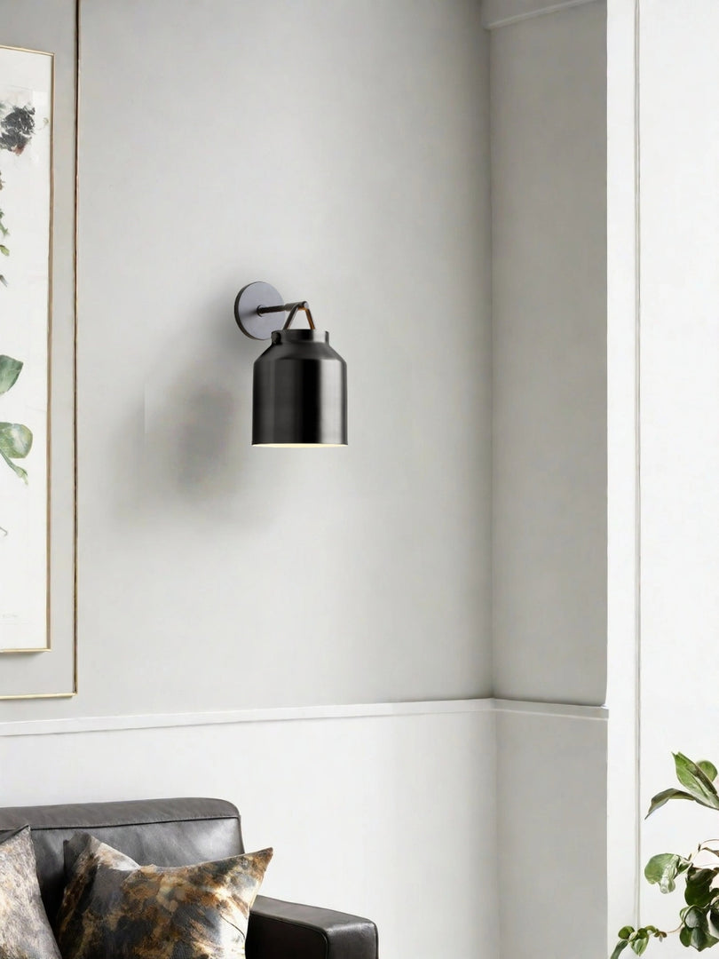 Stairway Wall Sconce – Minimalist Wall Lamp In Vintage Gold And Black Metal