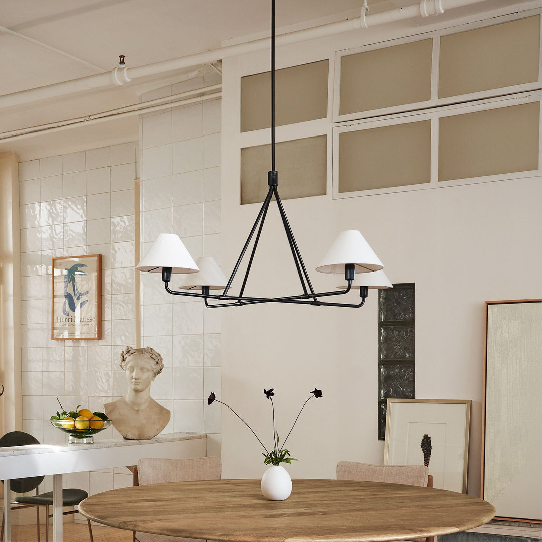 Diora Linen Shade Chandelier - 2 or 4 Light Dining and Island Light