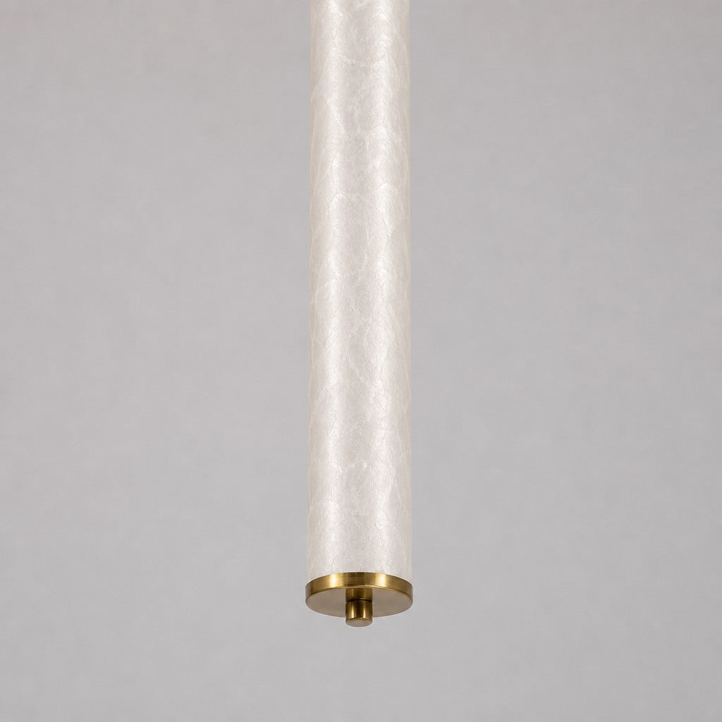 Nacrelith Capiz Shell Cylinder Brass Pendant Light - Nordic Bedroom Lighting