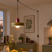 Bauhaus Colorful Glass Plug-In Pendant Light