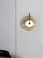 Bild in der Galerieansicht laden, Moderne Glas-Wandleuchte – Gerippte Glasleuchte mit Scheiben-Wandhalterung
