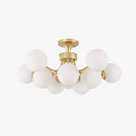 Load image into Gallery viewer, 10-head gold ceiling light with glass globes