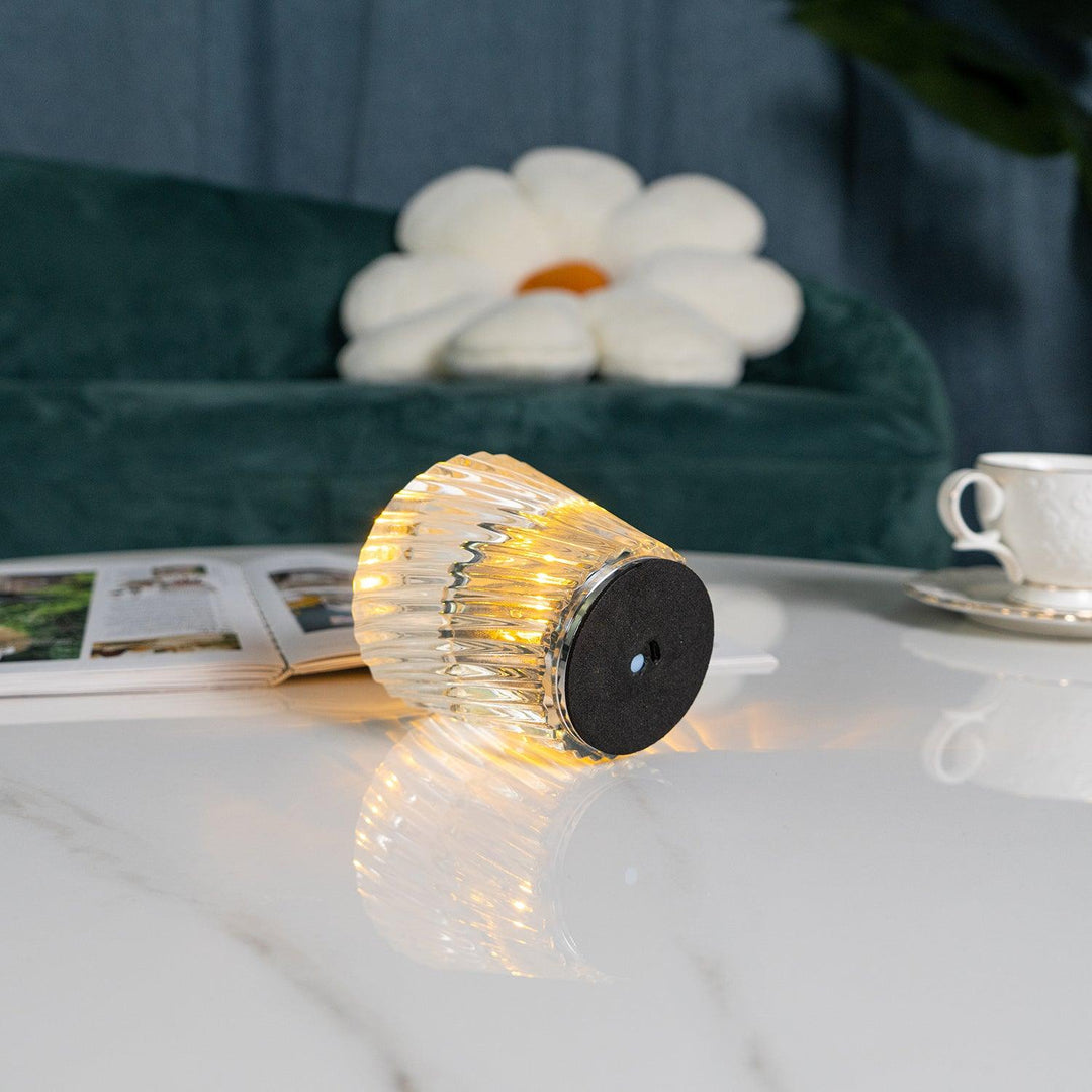 Lampe de table en cristal diamant (batterie intégrée)