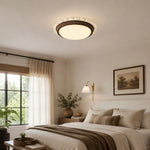Load image into Gallery viewer, Low profile ceiling fan light in a bright bedroom