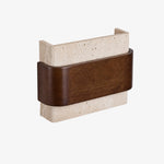 Bild in Gallery-Viewer laden, Travertine and wood wall light product view