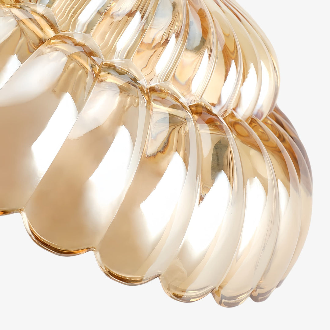 Lámpara de Techo Semiempotrada de Vidrio Orilanavo - Diseño Elegante de Paraguas para Dormitorio y Sala de Estar