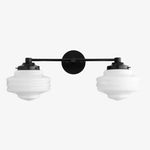 Cargar imagen en el visor de la Galería, Geotower Glass Art Deco Metal Wall Sconce - Modern Industrial Glass Shade Wall Lamp for Bathroom and Living Room
