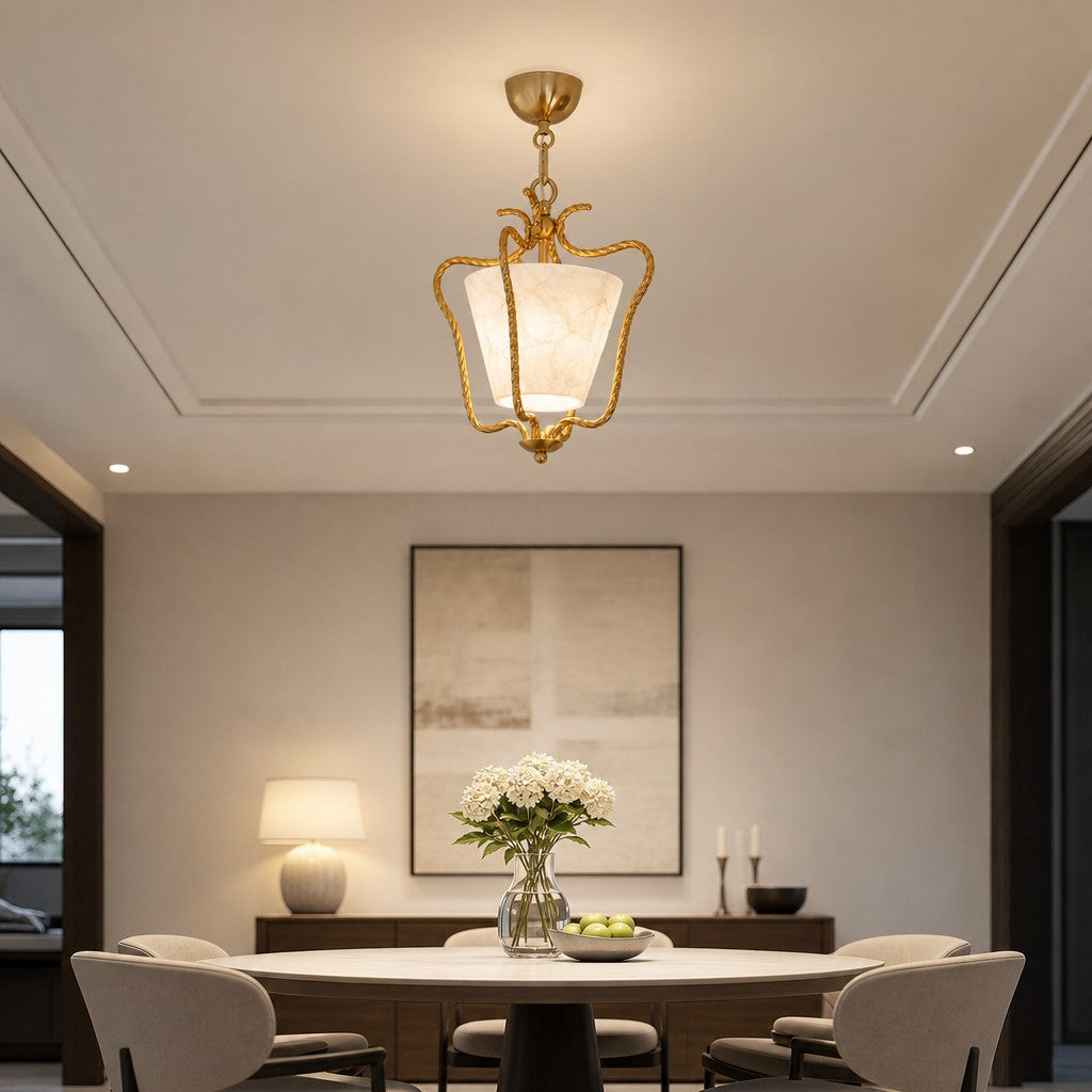 Plafonnier tambour en coquille Capiz milieu du siècle – Pour décoration de balcon et couloir