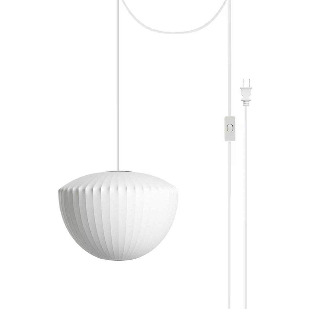 White Geometric Wire Swag Pendant Light