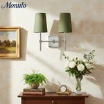 Load image into Gallery viewer, Rowan Elegant White-Linen Shade Wall Lamp – Retro Metal Wall Light for Bedroom &amp; Hallway