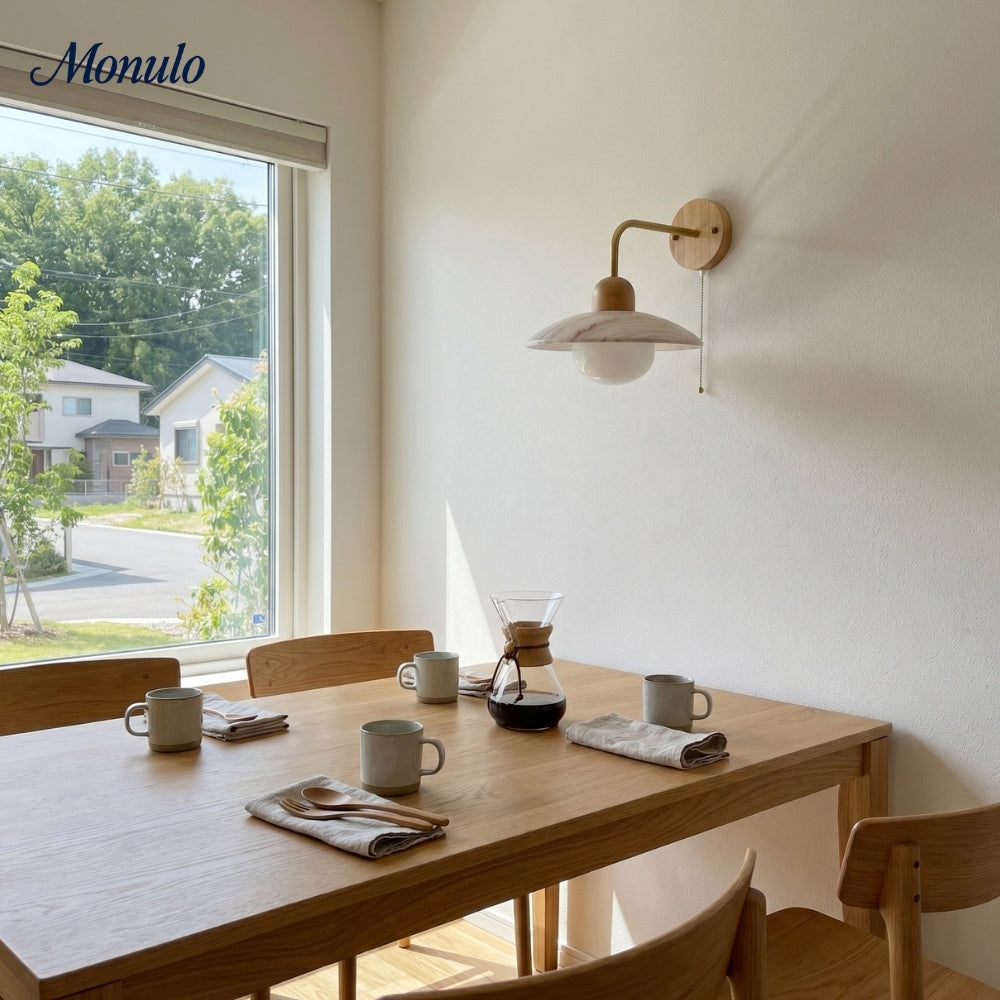 Aplique de Pared Travira Disco de Travertino - Aplique Minimalista Moderno para Sala