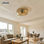 Cargar imagen en el visor de la Galería, Lámpara de techo empotrada de vidrio ondulado multicolor vintage Verdoma - Lámpara de techo decorativa retro para cocina o pasillo