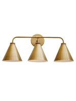 Load image into Gallery viewer, Korvi Tapered Sconce Cone Wall Light – Black or Brass Conical Retro Design
