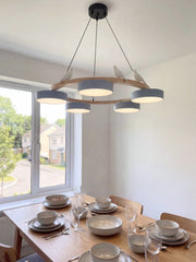 Modern Creative Colourful Circle Bird Chandelier