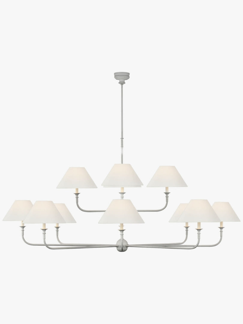 Sleek Chandelier Featuring Layered Linear Silhouette