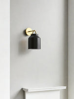 Load image into Gallery viewer, Stairway Wall Sconce – Minimalist Wall Lamp In Vintage Gold And Black Metal
