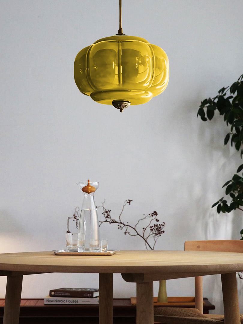 Suspension semi-encastrée vintage Eloise en verre laiteux 