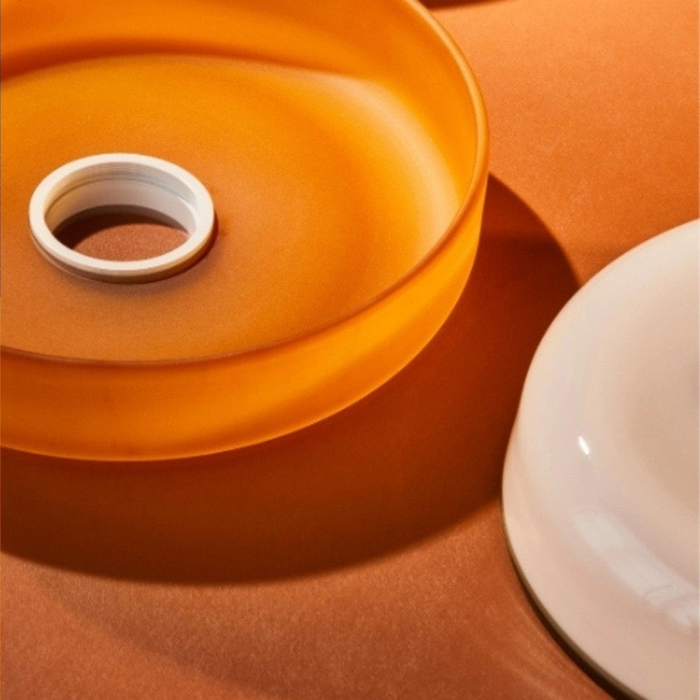 Kalo Versatile Glass Disc Modern Wall/Ceiling Fixture with Color-Accent Rim for Living Spaces