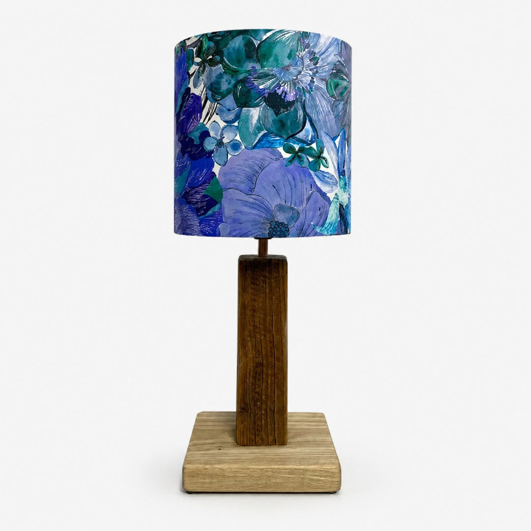 Deep Blue Floral fabric table lamp