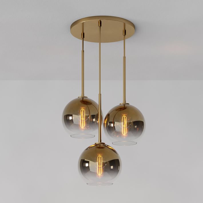 Lámpara de araña minimalista de cristal Selvion: luminaria escultural de vidrio artesanal