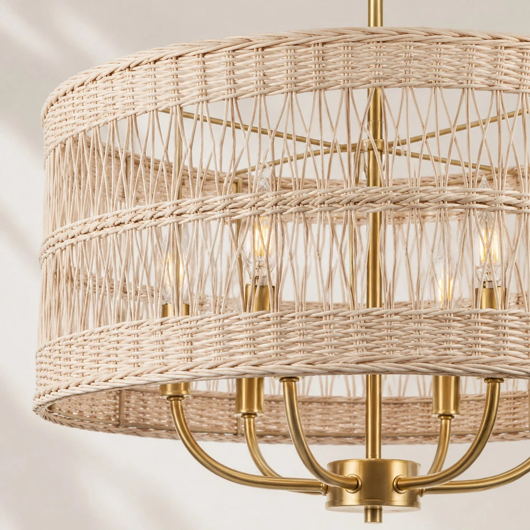 woven rattan shade detail
