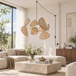 Load image into Gallery viewer, Layered Rattan Chandelier With Plug-In Cord
