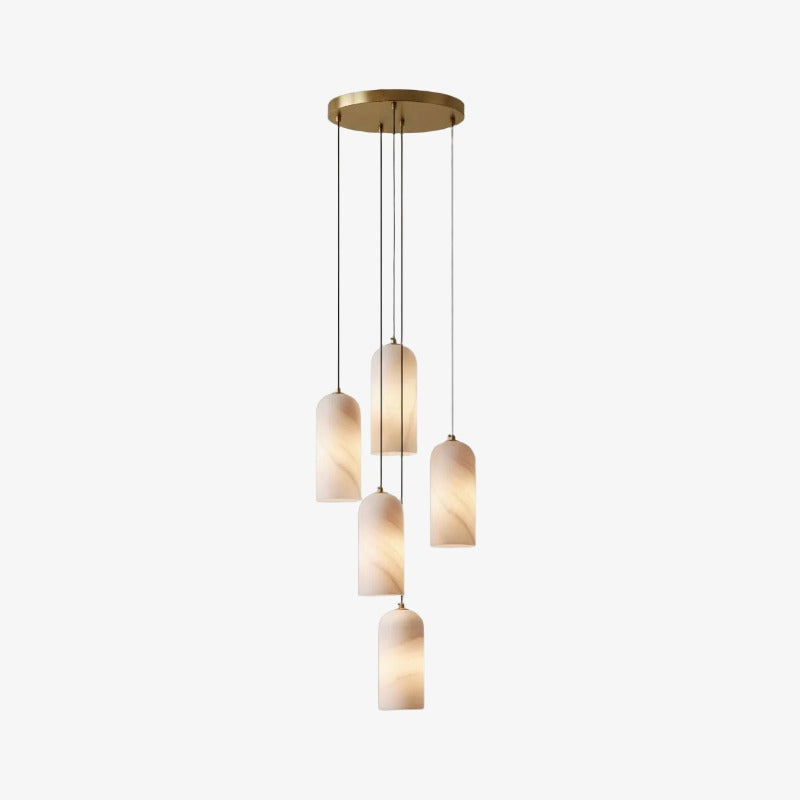 Suspension Albâtre Milieu du Siècle Alabresca – Lampe Suspendue Multi-têtes pour Îlot de Cuisine