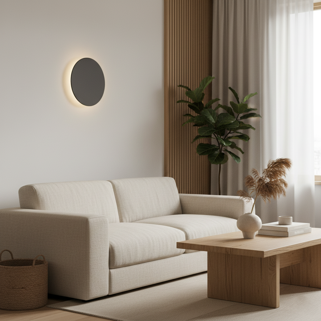 Moderne nordische runde Aluminium Minimalistische LED-Wandleuchte