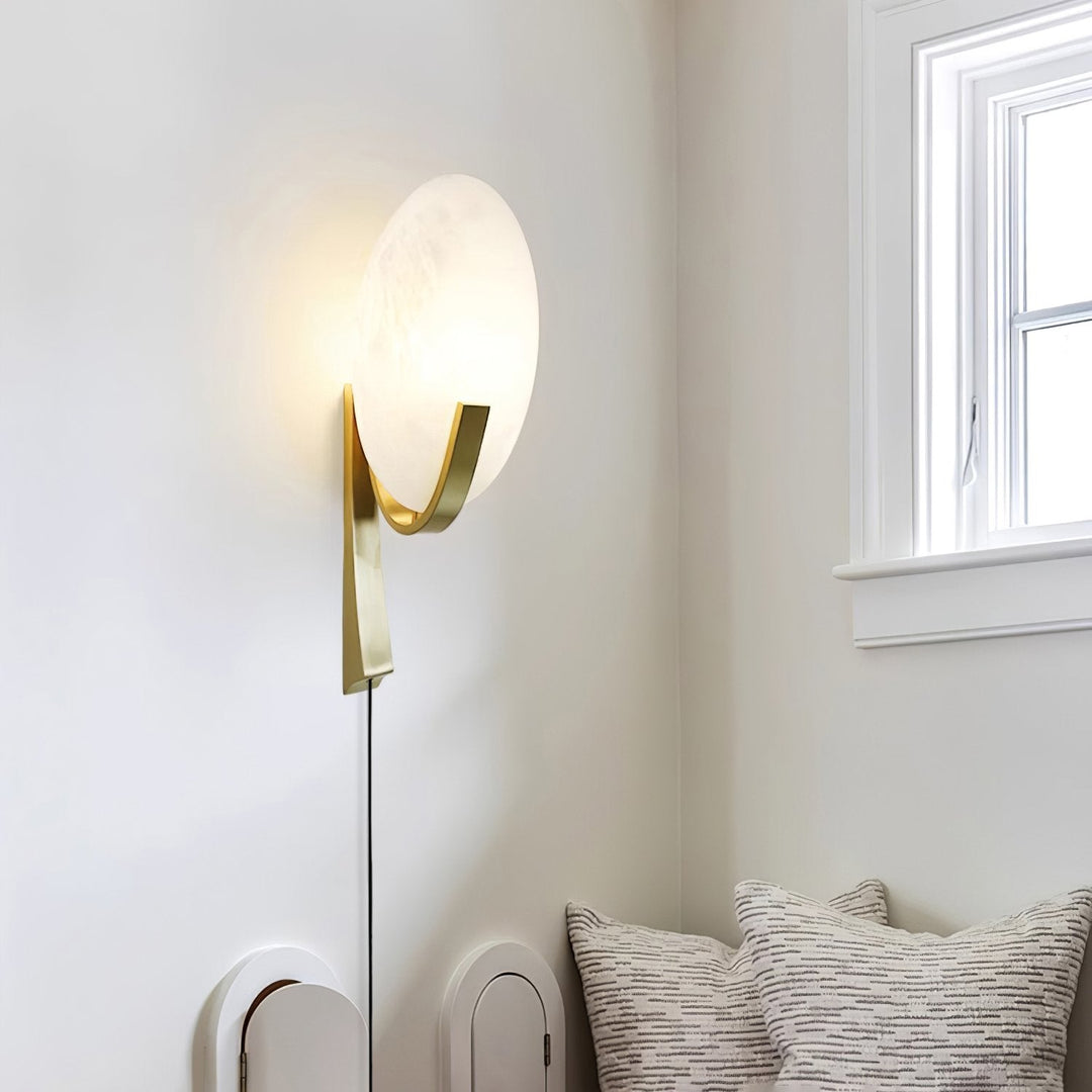 Alice Alabaster Plug-In Wall Light with Inline Switch - product image 2