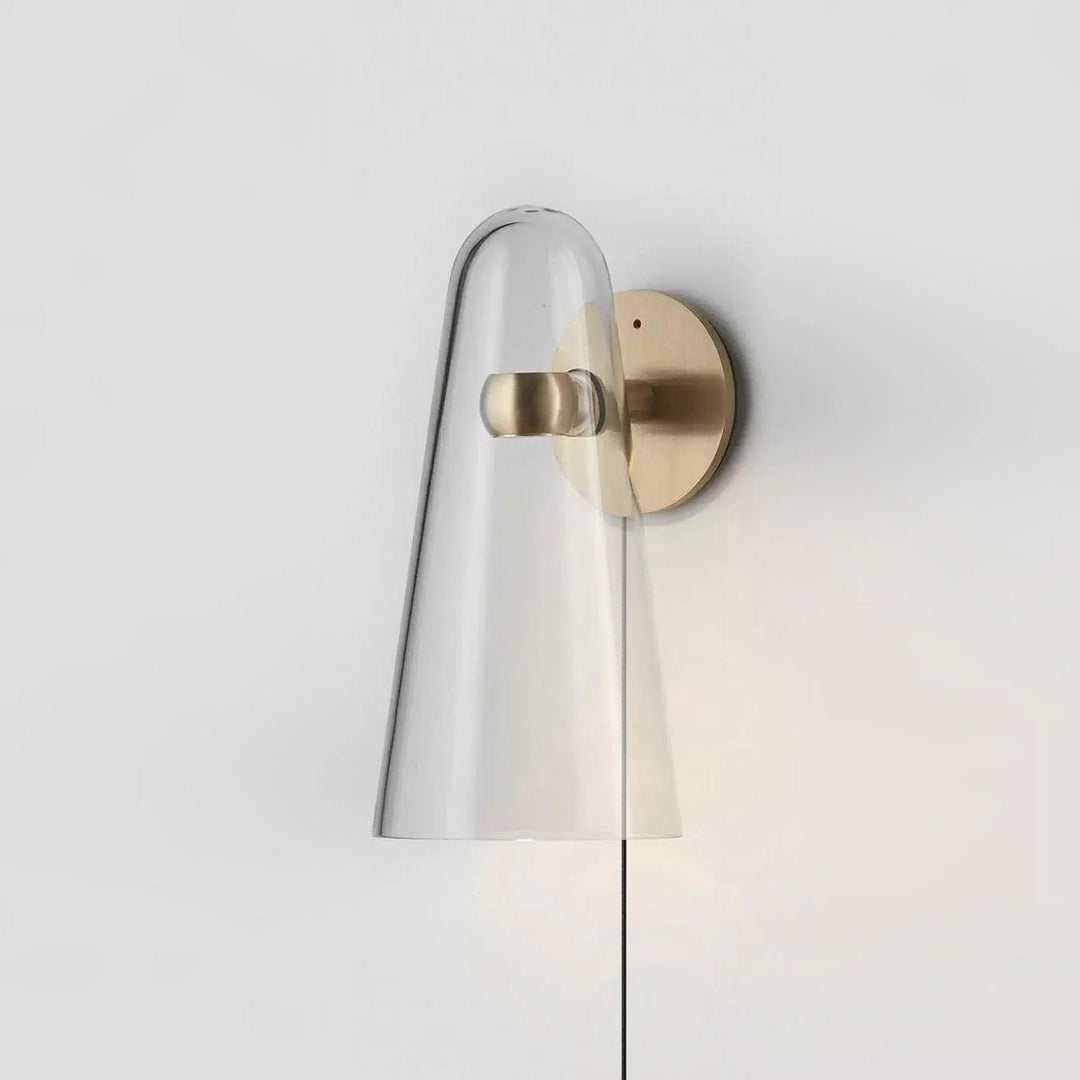 Conical Glass Plug-In Wall Light with Inline Switch - product image 2