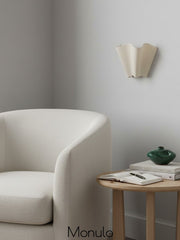 Oslan Scalloped Wall Sconce - Classic Linen Shade Modern Accent