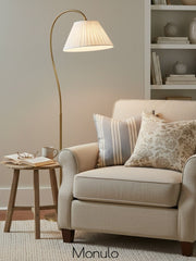 Luvora Pleated Shade Floor Lamp - Adjustable Linen Light in Farmhouse Style