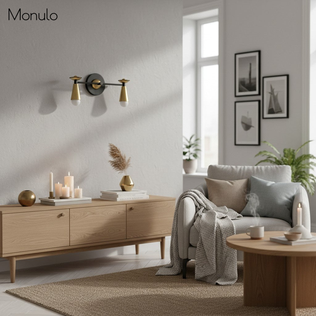 Applique murale Pyralis Cone Sleek de style Art Déco avec abat-jour conique, idéale pour meuble-lavabo de salle de bain et éclairage de couloir